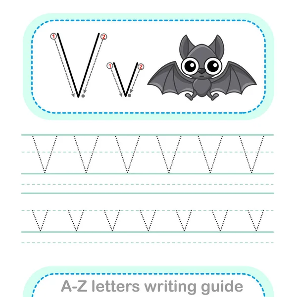 Letter Writing Guide Arbeitsblatt Buchstaben Suchen Groß Und Kleinbuchstaben Englisches — Stockvektor