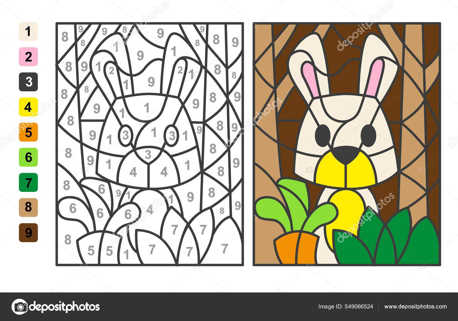 Colorir por números. jogo de puzzle para a educação infantil