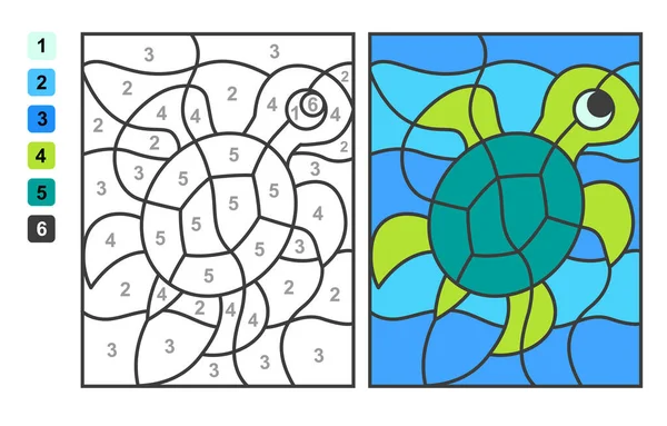 Colorir por números. jogo de puzzle para a educação infantil. números e  cores para desenhar e aprender matemática. flores de vetor