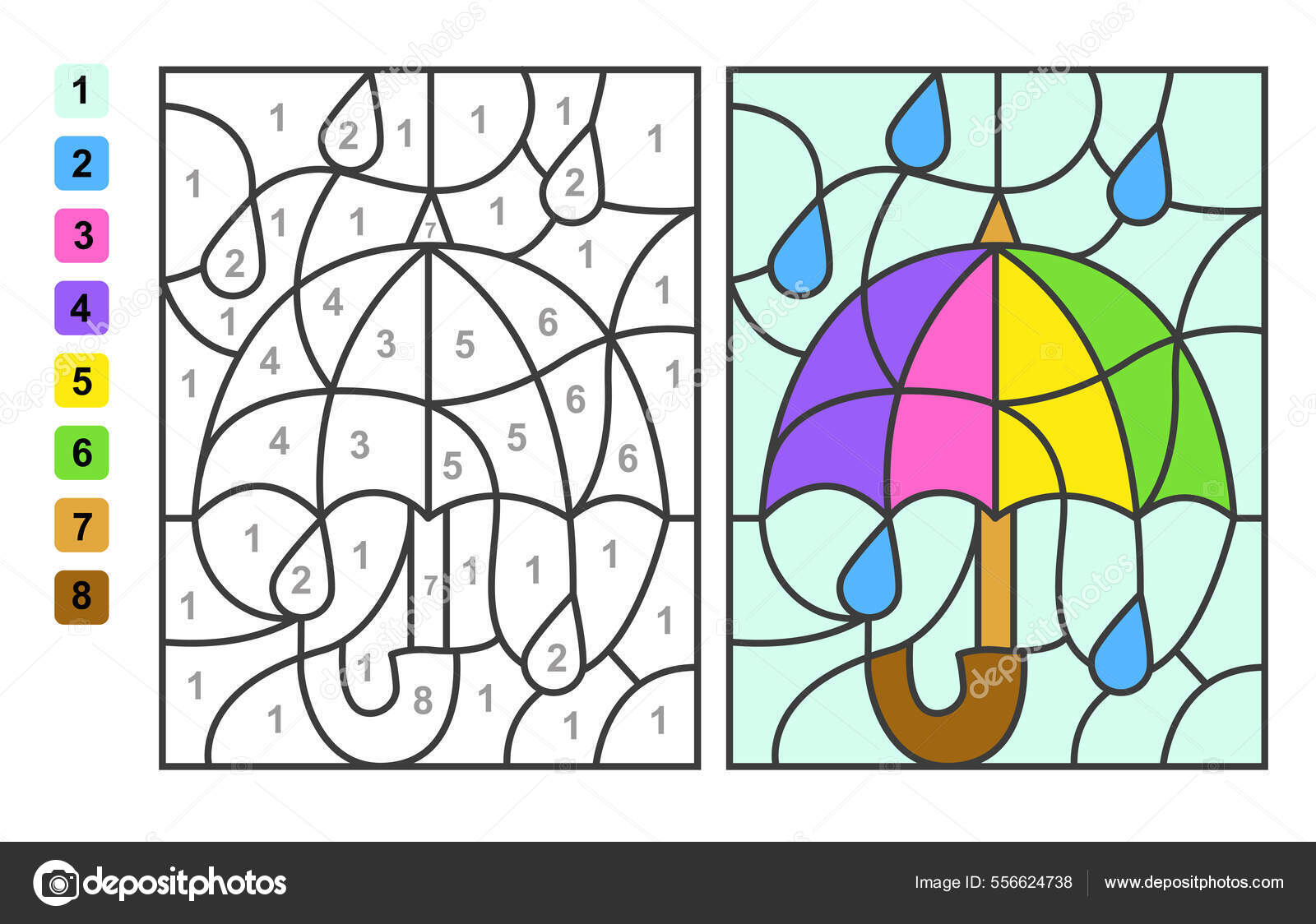 Atividade de aprendizagem para impressão gratuita - Colorir por números por  matemática - Pássaro