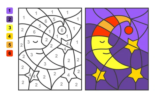 Colorir por números. jogo de puzzle para a educação infantil. números e  cores para desenhar e aprender matemática. flores de vetor