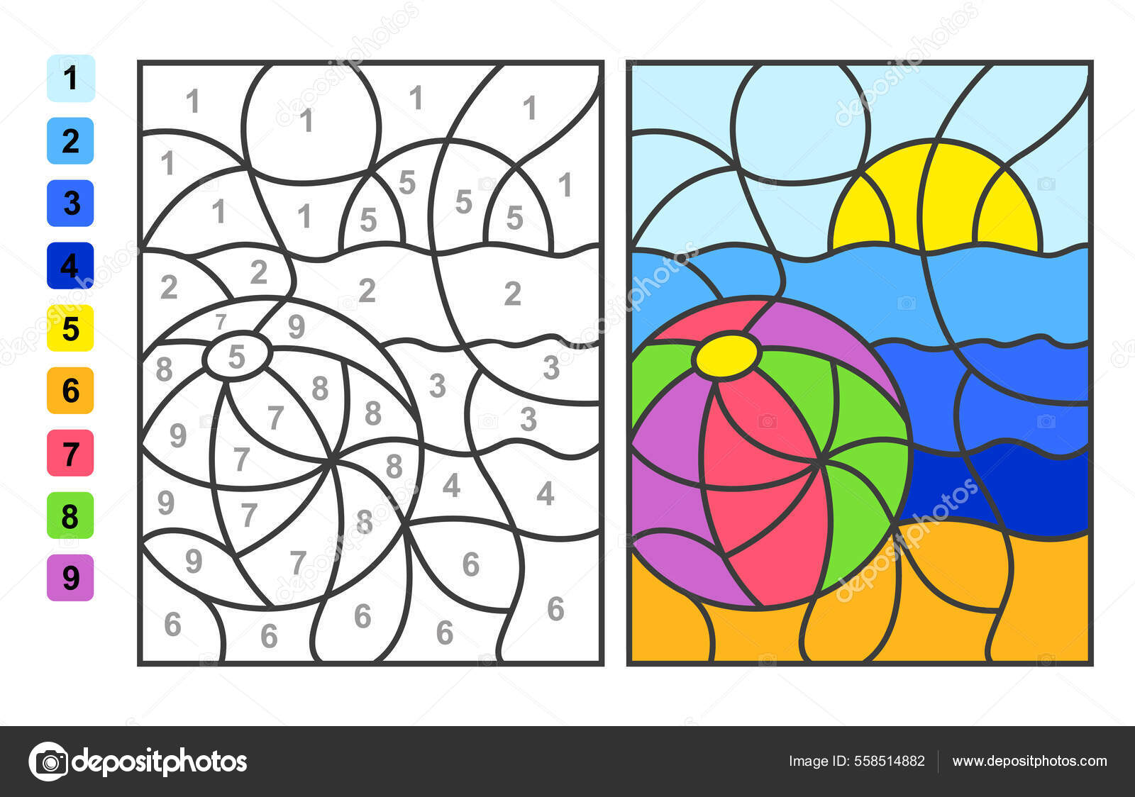 Atividade de aprendizagem para impressão gratuita - Colorir por números por  matemática - Pássaro