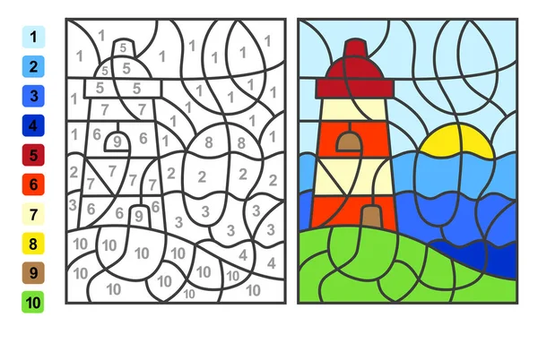 Colorir por números. jogo de puzzle para a educação infantil