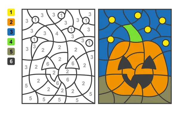 Colorir por números. jogo de puzzle para a educação infantil. números e  cores para desenhar e aprender matemática. flores de vetor