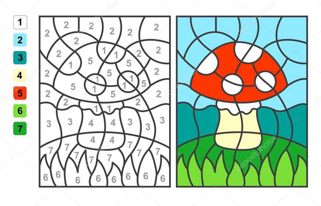 Color by numbers, Pagine da colorare per bambini, Disegni da colorare per  bambini