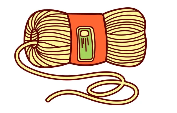 ドアスタイルのベクトルフラットイラスト 編む用の糸の皮 — ストックベクタ