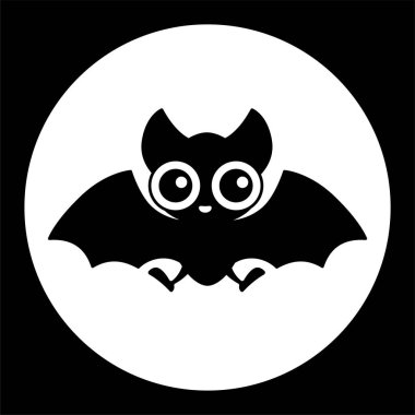 Siyah beyaz şablon vampir yarasa. Yeni doğan ve çocuk odası tasarımı için resimlerin silueti