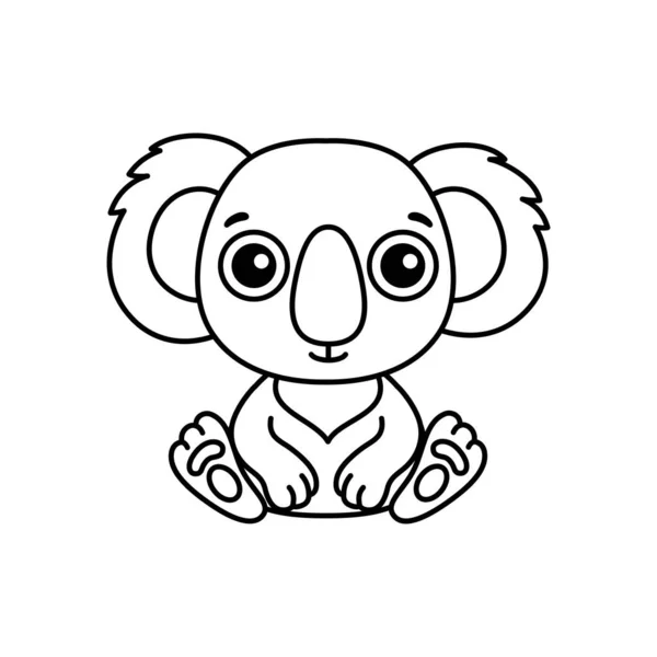 Animal Para Colorear Para Niños Libro Para Colorear Koala Divertido — Vector de stock