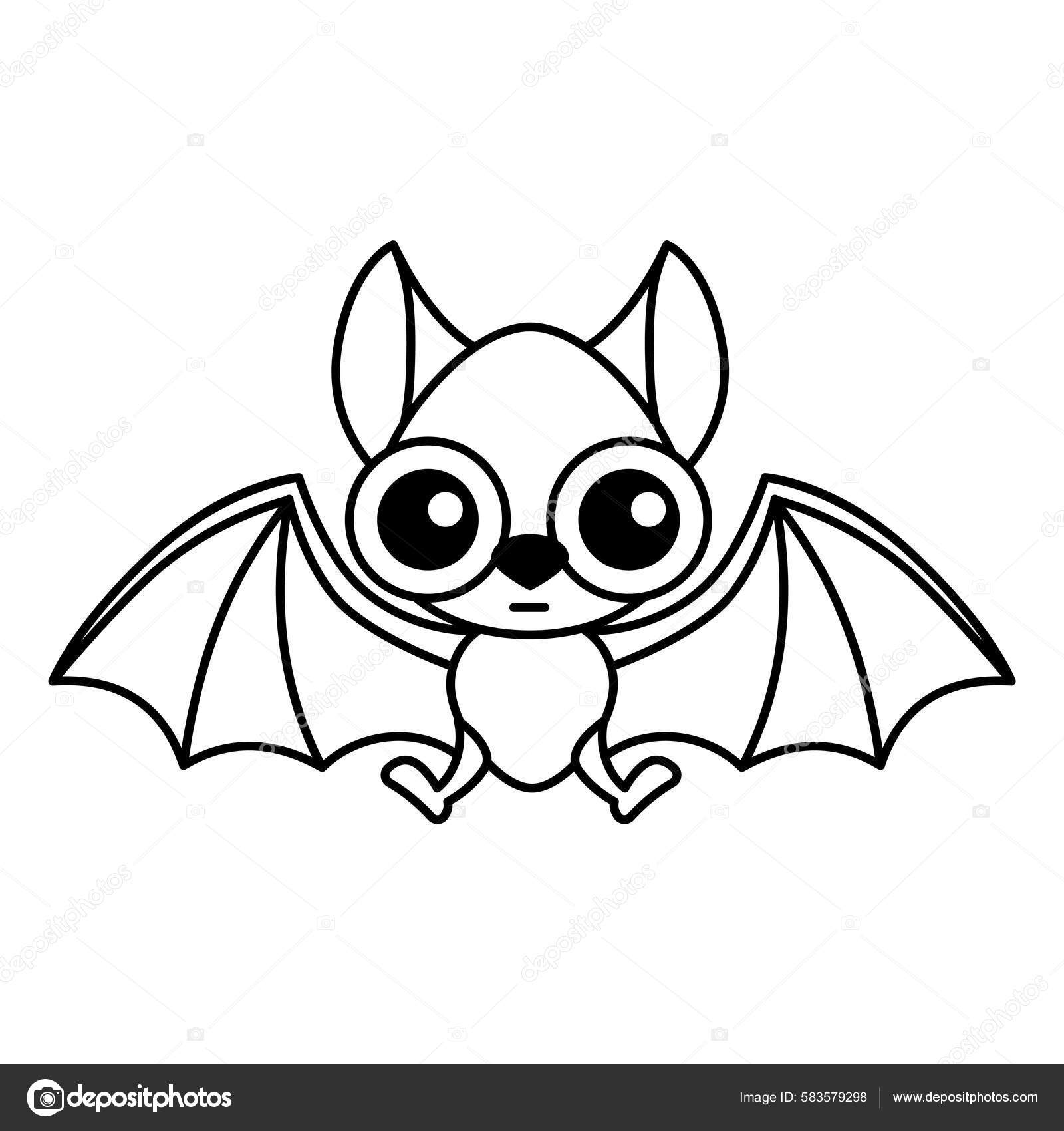 Animal Floresta Engraçado Colorir Morcego Vampiro Estilo Desenho Animado  imagem vetorial de natasha-tpr© 583579298