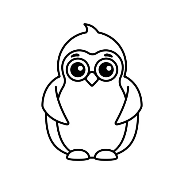 Coloring Animal Children Coloring Book Funny Penguin Cartoon Style — 스톡 벡터