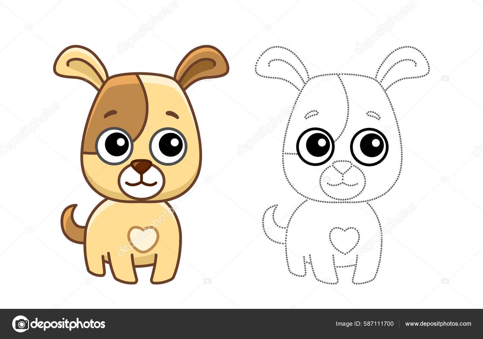 Animal Para Colorear Para Niños Libro Para Colorear Divertido Perro Vector  de stock #587111700 de ©natasha-tpr, image size:1600x1124