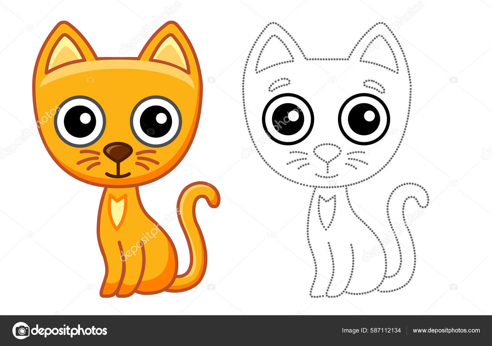 Coloring Farm Animal Children Coloring Book Funny Cat Cartoon