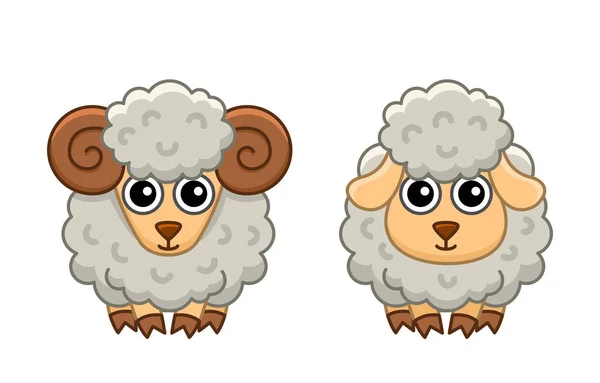 Coloriage Animal Ferme Pour Enfants Livre Colorier Bélier Drôle Moutons — Image vectorielle