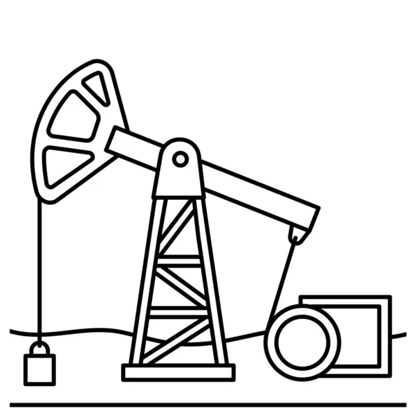 Oljeproduktion Öknen Oljeplattformar — Stock vektor