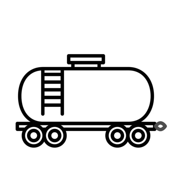 用铁路在油罐中储存和运输石油 能源概念 — 图库矢量图片