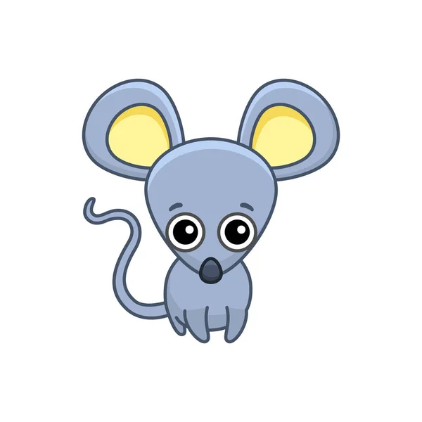 Vector Farm Animal Funny Little Mouse Cartoon Style — Stockový vektor