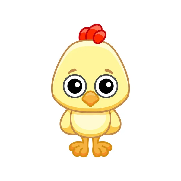 Vector Farm Animal Funny Little Chicken Cartoon Style — Stockvektor