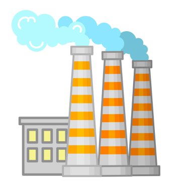 Biyokütle enerji santrali. Çevre Yeşil Enerji konsepti. Çizim düz biçimli