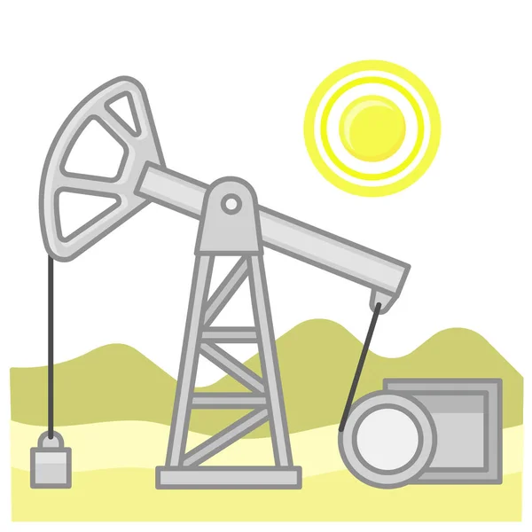 Produção Petróleo Deserto Plataformas Petróleo — Vetor de Stock