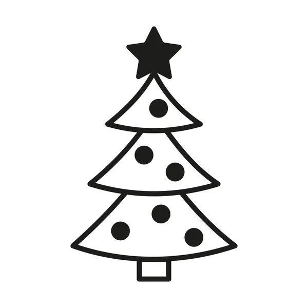 Vector Winter Icon Design Black White Christmas Tree Logo — Vetor de Stock