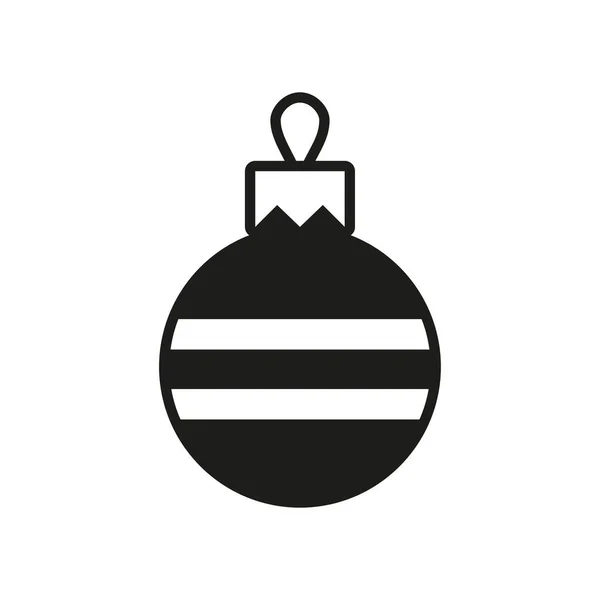 Vettore Bianco Nero Albero Natale Palla — Vettoriale Stock