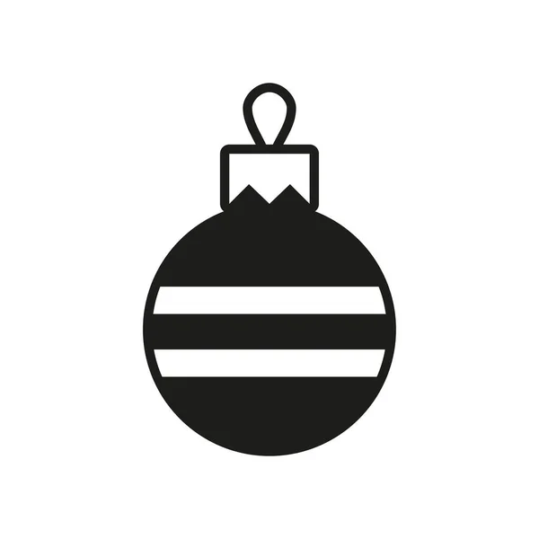 Vetor Bola Árvore Natal Preto Branco — Vetor de Stock