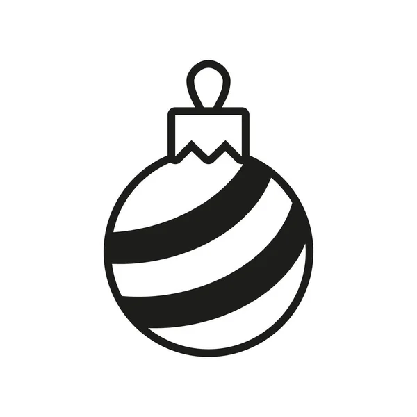 Vetor Bola Árvore Natal Preto Branco — Vetor de Stock