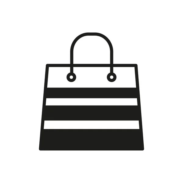 Black Whiter Shopping Bag Outline Icon — Stock Vector