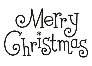 Mutlu noel el işaretli afişler. Kart tasarımı için izole vektör metni