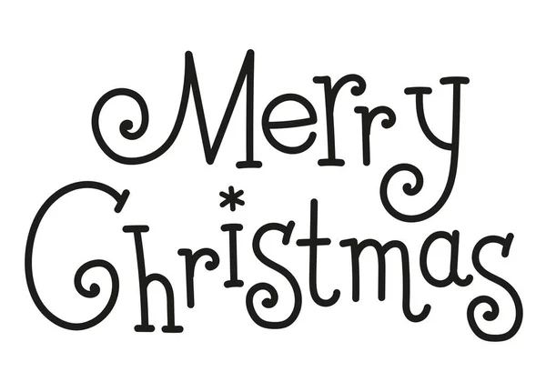 圣诞快乐 手拉着写有字母的横幅 用于卡片设计的分离向量文本 — 图库矢量图片