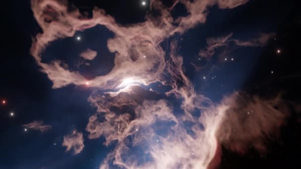Nebulosa Espacial Giratoria, belleza del universo, nube de estrella. 3d renderizar. — Vídeo de stock