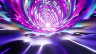 Waving psychedelic hypnotic VJ loop abstraction. 3D Seamless animation for music stage transition, shows, retro, hitech.