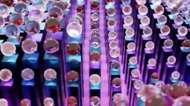 Abstract waving blue purple metal glass geometric VJ loop.