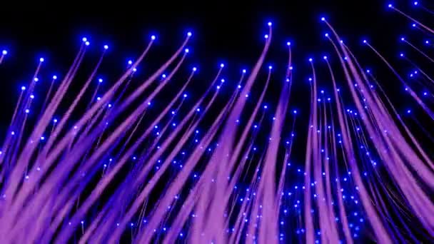 Seamless loop abstract technology background vawing bunch of optical fibers. — Stock Video