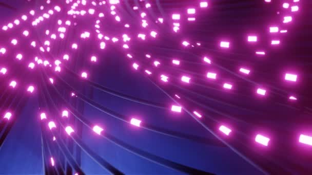Concept de transmission de signal sur une fibre optique. Boucle Seamles, rendu 3d. — Video