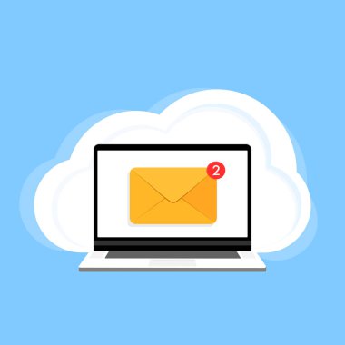 Ekranda e- posta bildirimi olan dizüstü bilgisayar