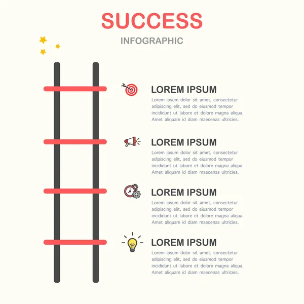 Infografika Linia Etapy Sukcesu — Wektor stockowy