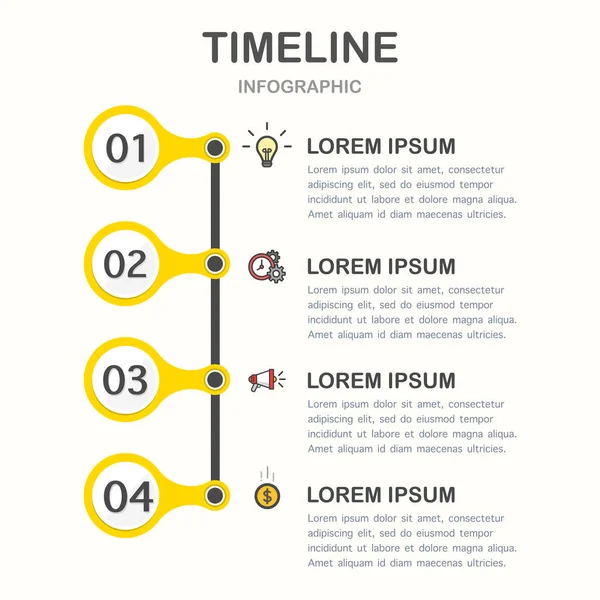 Infografik Zeitleiste Prozess Schritte Für Ein Unternehmen Zum Erfolg — Stockvektor