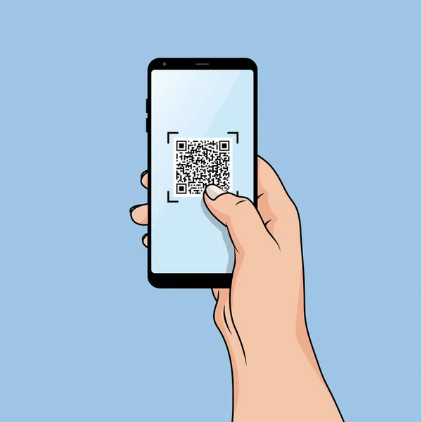 Code Scanning Vector Illustration Concept People Use Smartphone Scan Code — Foto de Stock