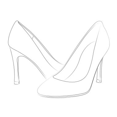 Yüksek topuklu ayakkabılar Tasarım tarzı vektör elementi, illüstrasyon