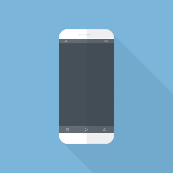 Flash Design Long Shadow Smart Phone Blank Screen Vector Design — Archivo Imágenes Vectoriales