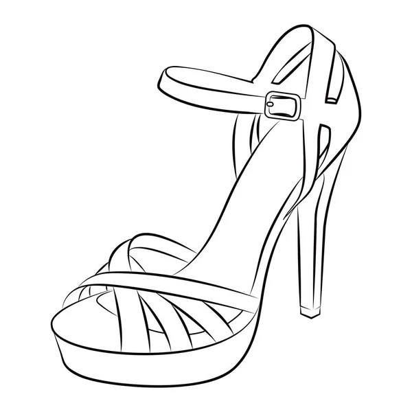 High Heels Outline Stype Vector Design Element Illustration — стоковый вектор