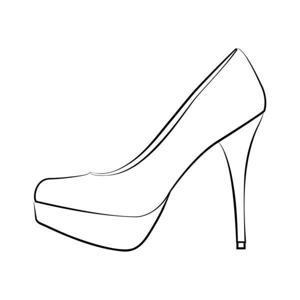 High Heels Outline Stype Vector Design Element Illustration — ストックベクタ
