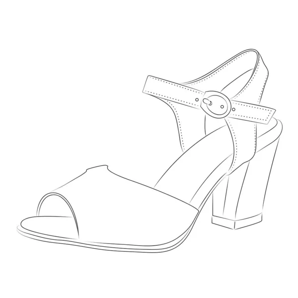 High Heels Outline Style Vector Design Element Illustration — стоковый вектор