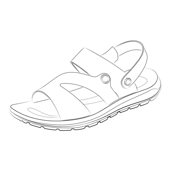 Zapatos Esquema Estilo Vector Elemento Diseño Ilustración — Vector de stock