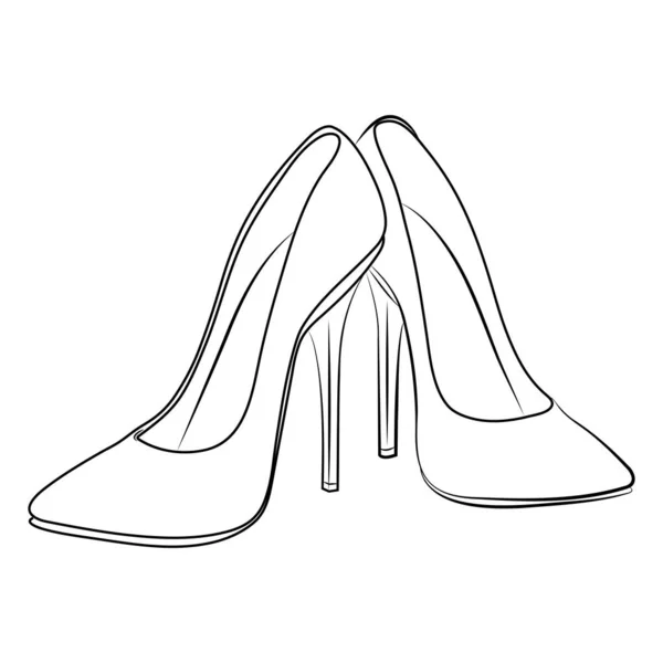 Tacones Altos Esquema Elemento Diseño Vectores Stype Ilustración — Vector de stock