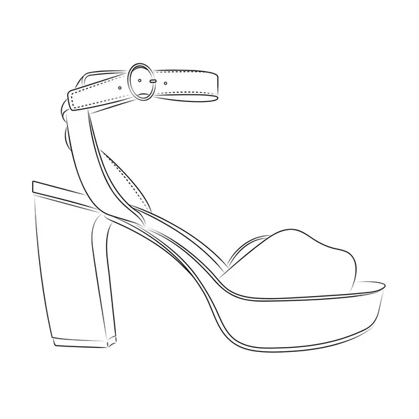 High Heels Shoes Outline Stype Vector Design Element Illustration — Stockvector