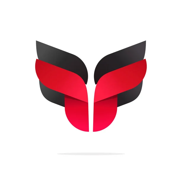 Abstraktní orel pták tvář logo vektor nebo moderní hmyz zvíře robot hlava logotyp design červená černá barva, myšlenka drak tvůrčí znamení a mravenec bug tučný a silný symbol, geometrické transformátor značky — Stockový vektor