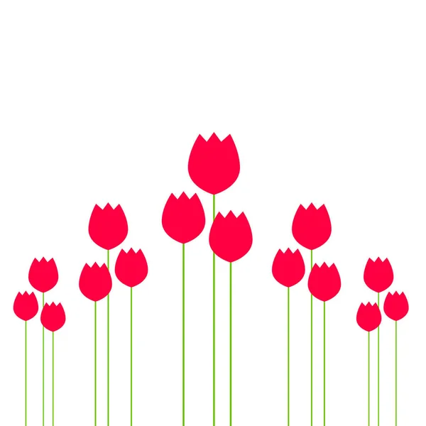 郁金香抽象花背景矢量为国际女子日卡片装饰平面漫画现代设计图解，8行军旗红色花束图案在白色上隔离 矢量图形