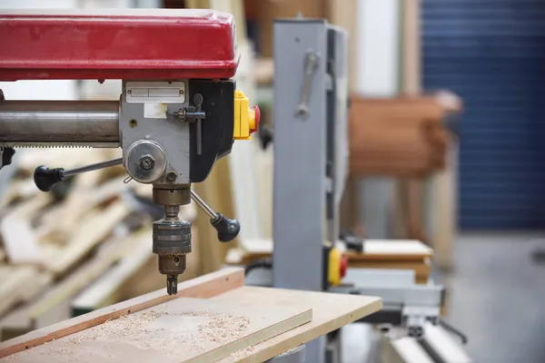 Taladradora Para Taladrar Madera Taller Carpintería — Foto de Stock